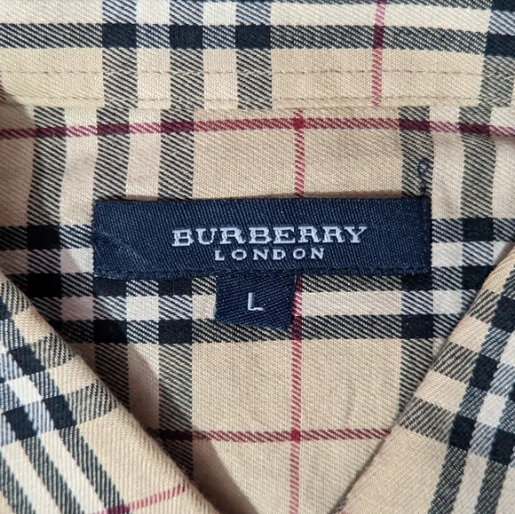 Authentic Burberrys Nova Check Shirt Large made in England - Picture 10 of 14